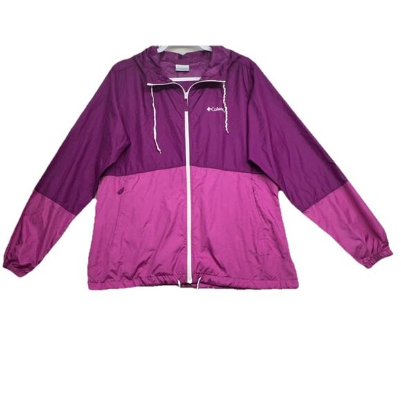 Columbia Womens Size Large Jacket Flash Forward Windbreaker Intense Violet - Picture 1 of 8